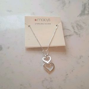 Macy's sterling silver 3 heart necklace
